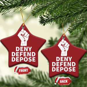 Deny Defend Depose Christmas Ornament Vintage Hand Fist TS11 Star Red Print Your Wear