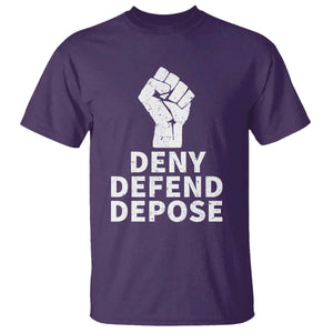 Deny Defend Depose T Shirt Vintage Hand Fist TS11 Purple Print Your Wear