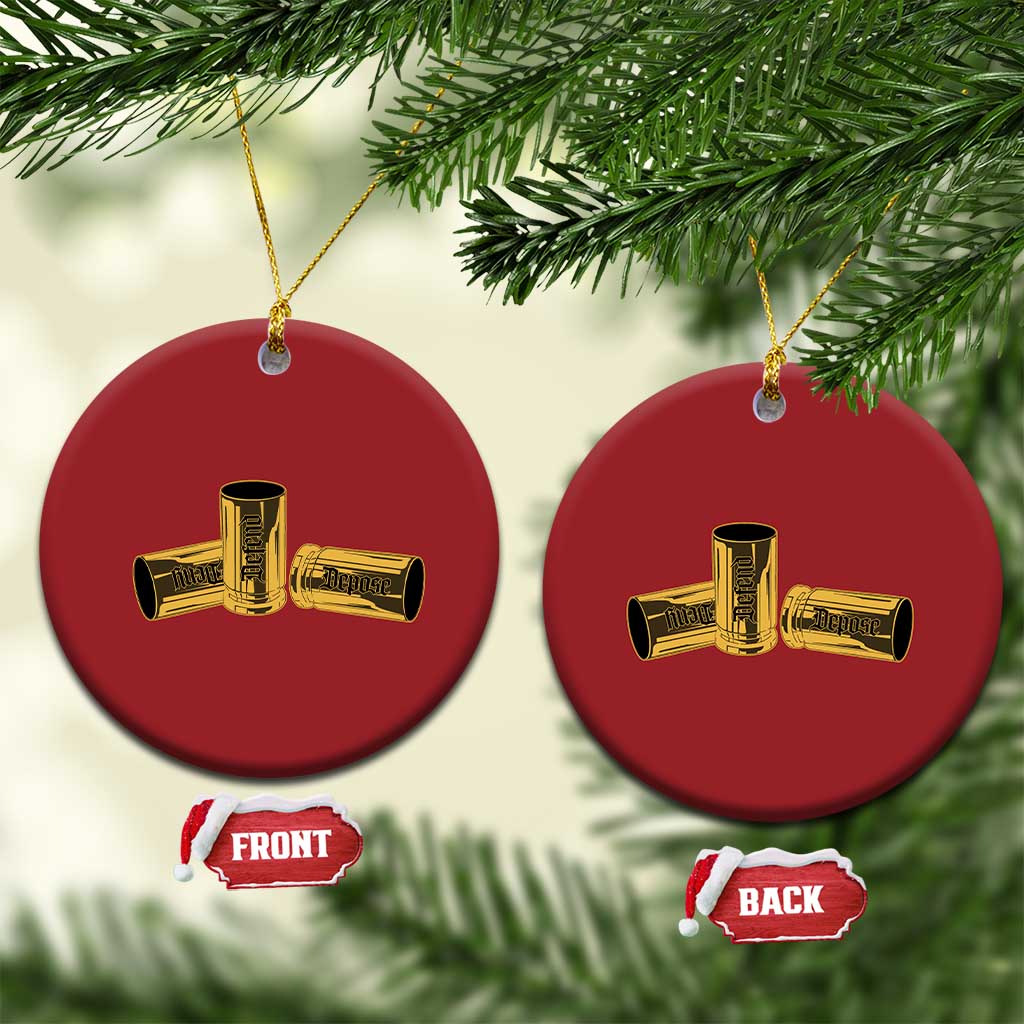 Deny Defend Depose Christmas Ornament Vintage Bullet Shells TS11 Circle Red Print Your Wear
