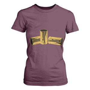 Deny Defend Depose T Shirt For Women Vintage Bullet Shells TS11 Maroon Print Your Wear