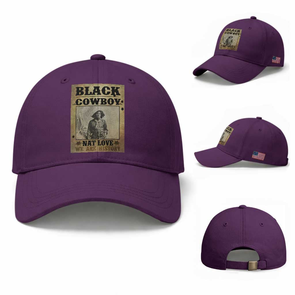 Black Cowboy Nat Love Baseball Cap Black History Month TS11 Baseball Cap Universal Fit Purple Print Your Wear