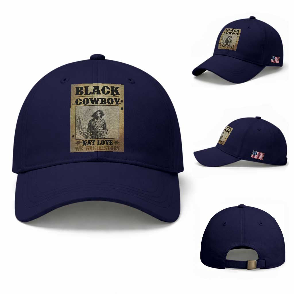 Black Cowboy Nat Love Baseball Cap Black History Month TS11 Baseball Cap Universal Fit Dark Blue Print Your Wear