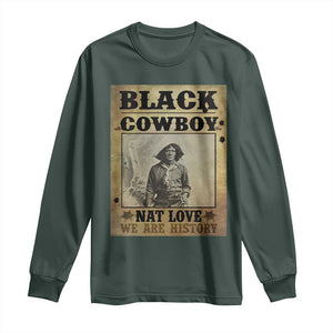 Black Cowboy Nat Love Long Sleeve Shirt Black History Month TS11 Dark Forest Green Print Your Wear