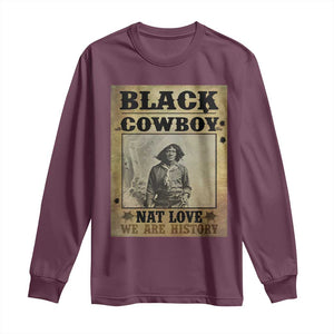 Black Cowboy Nat Love Long Sleeve Shirt Black History Month TS11 Maroon Print Your Wear