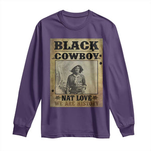 Black Cowboy Nat Love Long Sleeve Shirt Black History Month TS11 Purple Print Your Wear