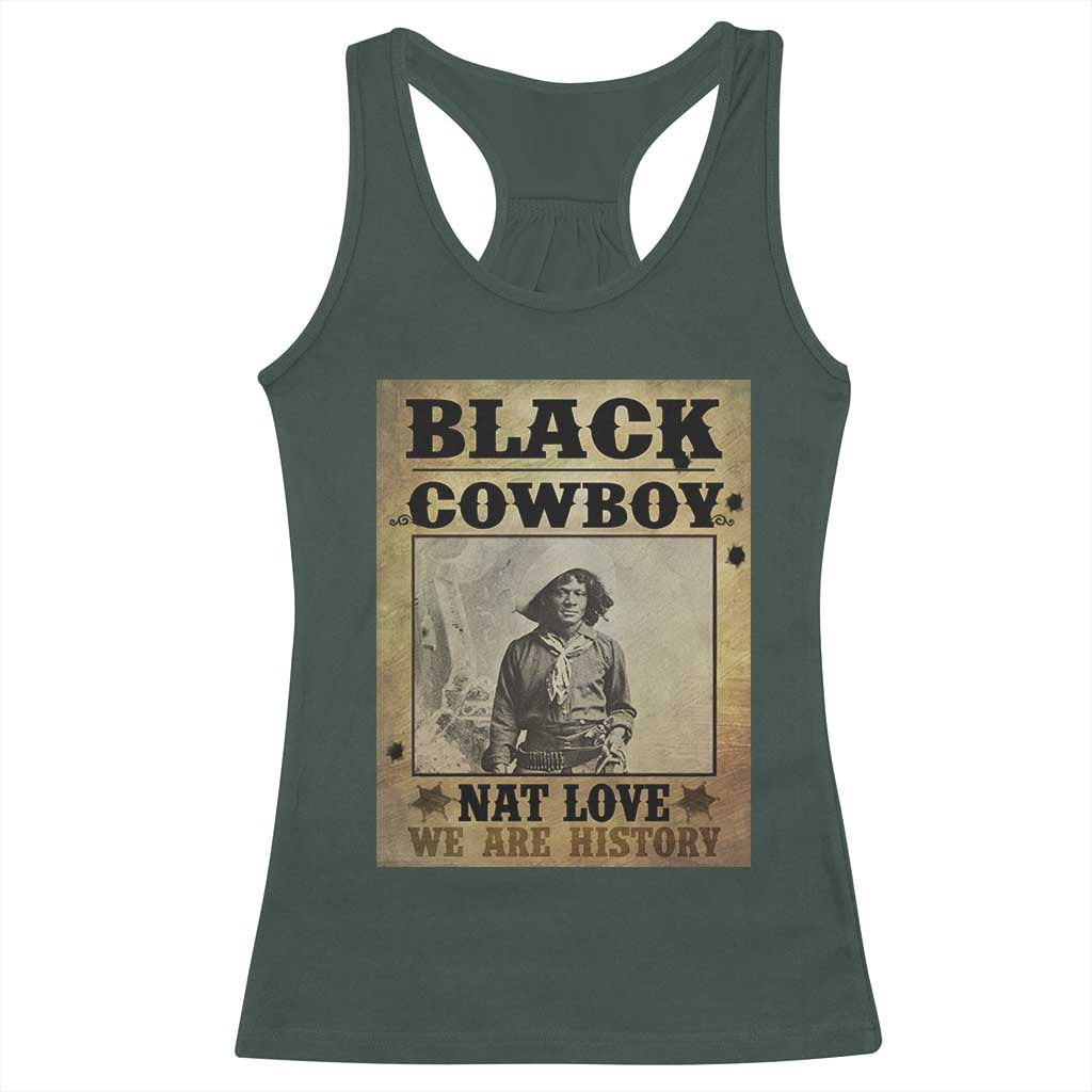 Black Cowboy Nat Love Racerback Tank Top Black History Month TS11 Dark Forest Green Print Your Wear