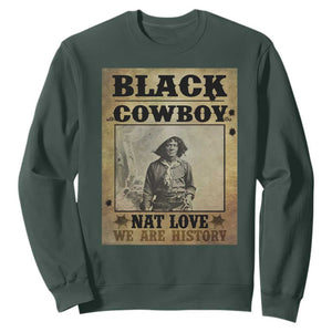 Black Cowboy Nat Love Sweatshirt Black History Month TS11 Dark Forest Green Print Your Wear