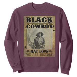 Black Cowboy Nat Love Sweatshirt Black History Month TS11 Maroon Print Your Wear