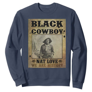 Black Cowboy Nat Love Sweatshirt Black History Month TS11 Navy Print Your Wear