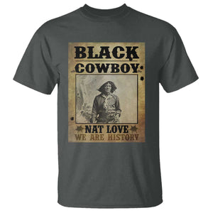 Black Cowboy Nat Love T Shirt Black History Month TS11 Dark Heather Print Your Wear