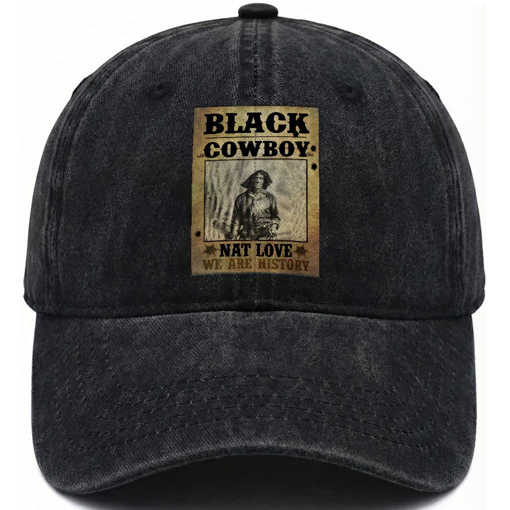 Black Cowboy Nat Love Washed Cotton Baseball Cap Black History Month TS11 Print Your Wear
