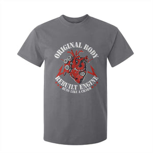 Funny Open Heart Surgery Recovery Survivor T Shirt For Kid Original Body Rebuilt Engine Runs Like A Charm TS11 Charcoal Print Your Wear