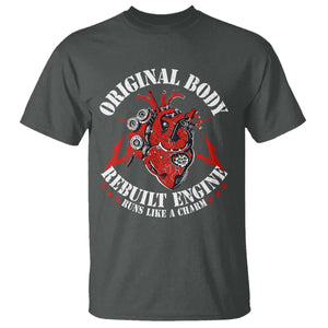 Funny Open Heart Surgery Recovery Survivor T Shirt Original Body Rebuilt Engine Runs Like A Charm TS11 Dark Heather Print Your Wear