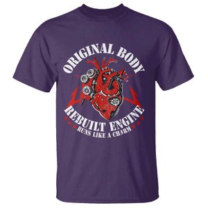 Funny Open Heart Surgery Recovery Survivor T Shirt Original Body Rebuilt Engine Runs Like A Charm TS11 Purple Print Your Wear