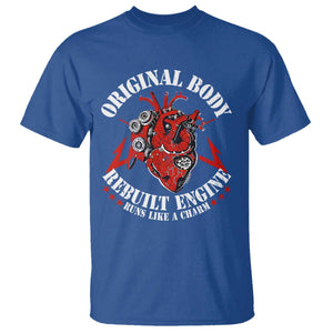 Funny Open Heart Surgery Recovery Survivor T Shirt Original Body Rebuilt Engine Runs Like A Charm TS11 Royal Blue Print Your Wear