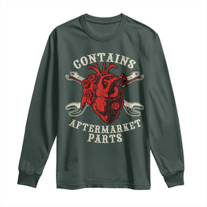 Funny Heart Surgery Long Sleeve Shirt Contains Aftermarket Parts TS11 Dark Forest Green Print Your Wear