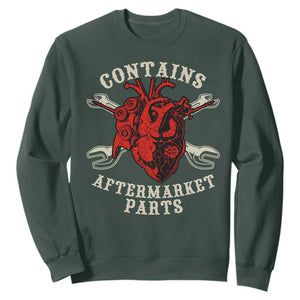 Funny Heart Surgery Sweatshirt Contains Aftermarket Parts TS11 Dark Forest Green Print Your Wear