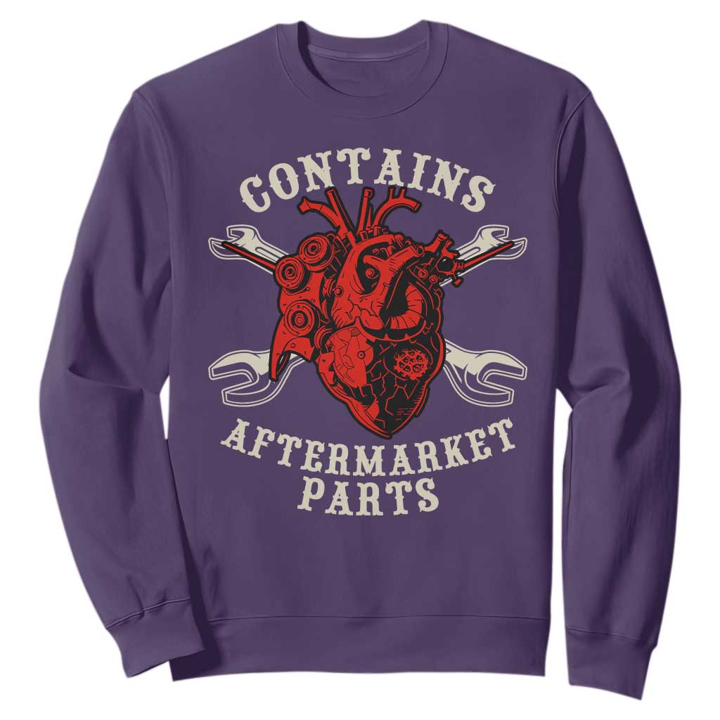 Funny Heart Surgery Sweatshirt Contains Aftermarket Parts TS11 Purple Print Your Wear