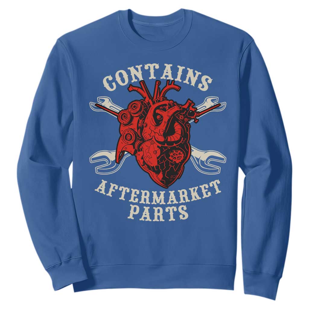 Funny Heart Surgery Sweatshirt Contains Aftermarket Parts TS11 Royal Blue Print Your Wear