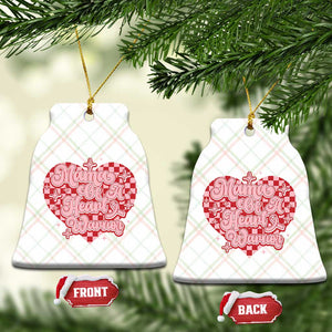 Mama Of A Heart Warrior Ceramic Ornament CHD Awareness Retro Red Checkered Heart TS11 Print Your Wear