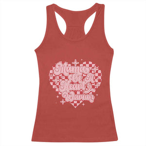 Mama Of A Heart Warrior Racerback Tank Top CHD Awareness Retro Red Checkered Heart TS11 Red Print Your Wear