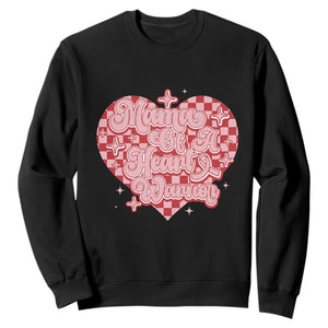 Mama Of A Heart Warrior Sweatshirt CHD Awareness Retro Red Checkered Heart TS11 Black Print Your Wear