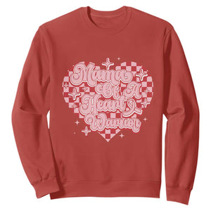 Mama Of A Heart Warrior Sweatshirt CHD Awareness Retro Red Checkered Heart TS11 Red Print Your Wear