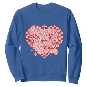 Mama Of A Heart Warrior Sweatshirt CHD Awareness Retro Red Checkered Heart TS11 Royal Blue Print Your Wear
