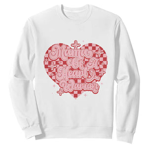 Mama Of A Heart Warrior Sweatshirt CHD Awareness Retro Red Checkered Heart TS11 White Print Your Wear