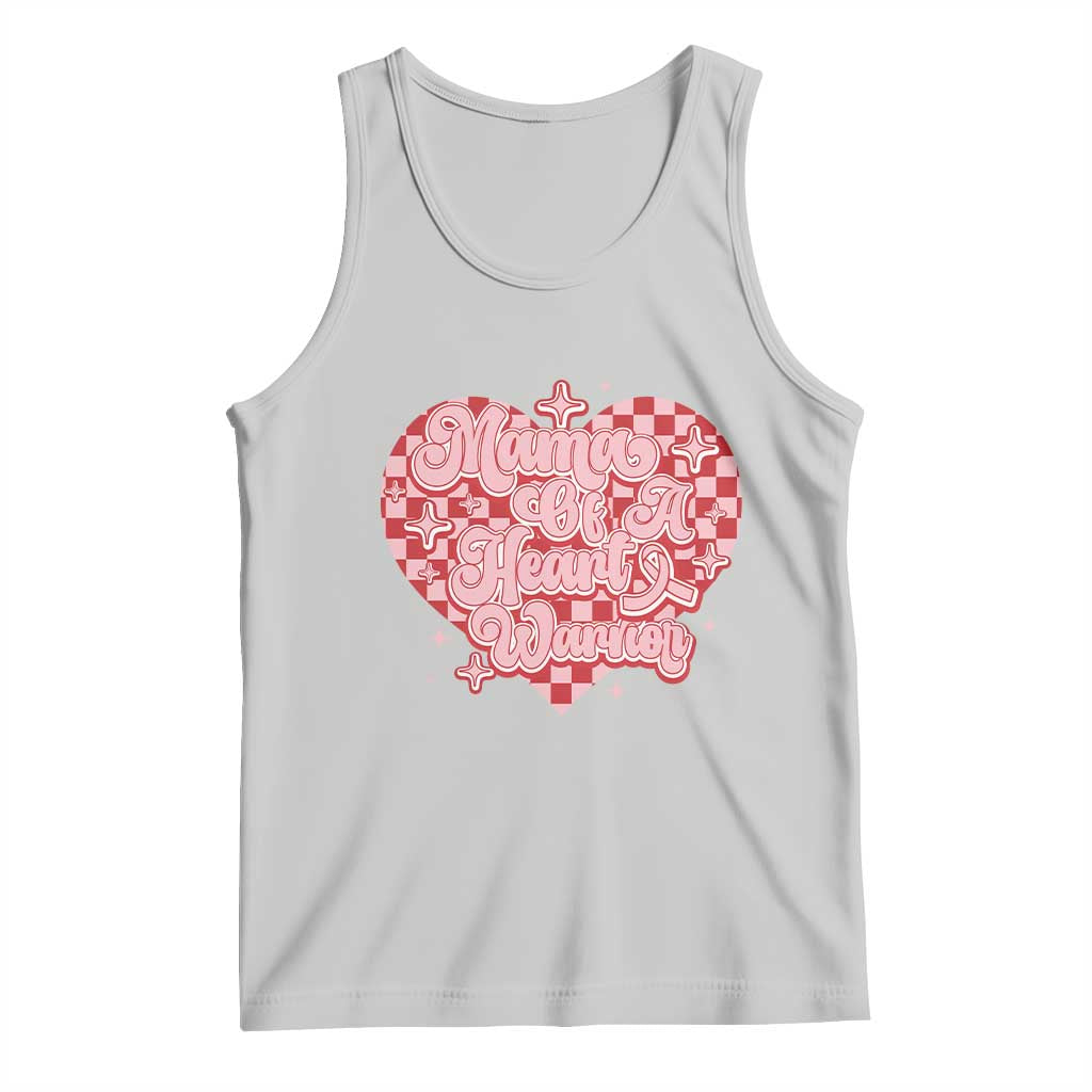 Mama Of A Heart Warrior Tank Top CHD Awareness Retro Red Checkered Heart TS11 Ash Print Your Wear