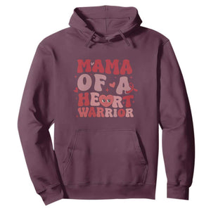 Mama Of A Heart Warrior Hoodie Congenital Heart Disease CHD Awareness TS11 Maroon Print Your Wear