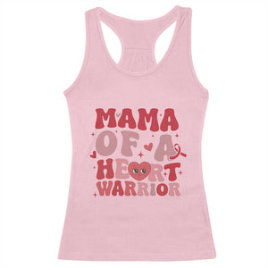 Mama Of A Heart Warrior Racerback Tank Top Congenital Heart Disease CHD Awareness TS11 Light Pink Print Your Wear