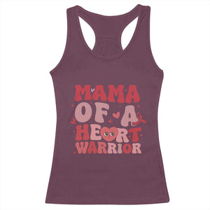 Mama Of A Heart Warrior Racerback Tank Top Congenital Heart Disease CHD Awareness TS11 Maroon Print Your Wear