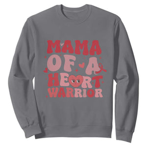 Mama Of A Heart Warrior Sweatshirt Congenital Heart Disease CHD Awareness TS11 Charcoal Print Your Wear