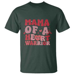 Mama Of A Heart Warrior T Shirt Congenital Heart Disease CHD Awareness TS11 Dark Forest Green Print Your Wear