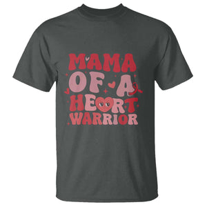 Mama Of A Heart Warrior T Shirt Congenital Heart Disease CHD Awareness TS11 Dark Heather Print Your Wear