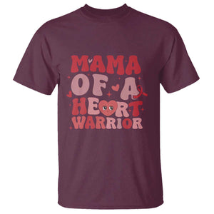 Mama Of A Heart Warrior T Shirt Congenital Heart Disease CHD Awareness TS11 Maroon Print Your Wear