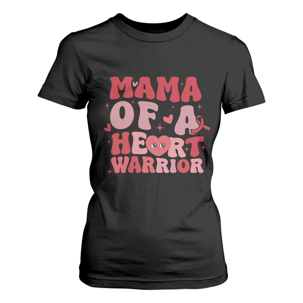 Mama Of A Heart Warrior T Shirt For Women Congenital Heart Disease CHD Awareness TS11 Black Print Your Wear