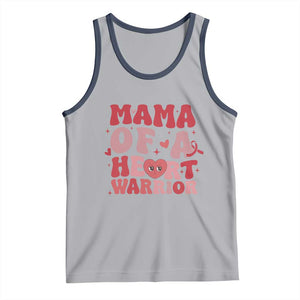 Mama Of A Heart Warrior Tank Top Congenital Heart Disease CHD Awareness TS11 Athletic Heather Navy Print Your Wear