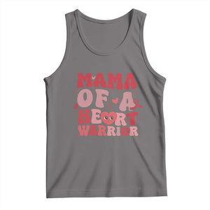 Mama Of A Heart Warrior Tank Top Congenital Heart Disease CHD Awareness TS11 Deep Heather Print Your Wear