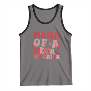 Mama Of A Heart Warrior Tank Top Congenital Heart Disease CHD Awareness TS11 Deep Heather Black Print Your Wear