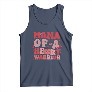 Mama Of A Heart Warrior Tank Top Congenital Heart Disease CHD Awareness TS11 Navy Print Your Wear