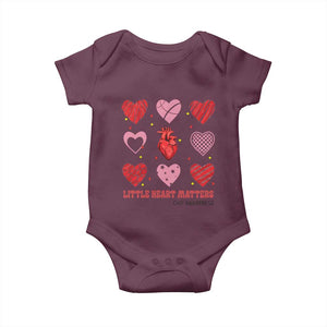 Congenital Heart Disease CHD Awareness Baby Onesie Little Heart Matters TS11 Maroon Print Your Wear