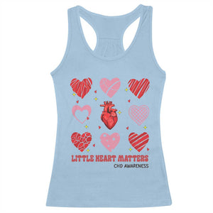 Congenital Heart Disease CHD Awareness Racerback Tank Top Little Heart Matters TS11 Light Blue Print Your Wear