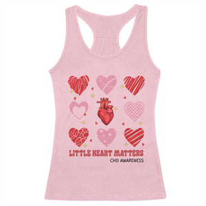 Congenital Heart Disease CHD Awareness Racerback Tank Top Little Heart Matters TS11 Light Pink Print Your Wear