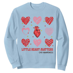 Congenital Heart Disease CHD Awareness Sweatshirt Little Heart Matters TS11 Light Blue Print Your Wear