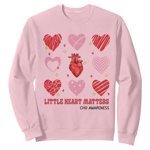 Congenital Heart Disease CHD Awareness Sweatshirt Little Heart Matters TS11 Light Pink Print Your Wear