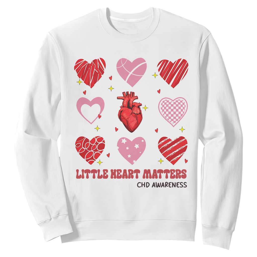 Congenital Heart Disease CHD Awareness Sweatshirt Little Heart Matters TS11 White Print Your Wear