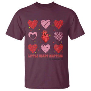 Congenital Heart Disease CHD Awareness T Shirt Little Heart Matters TS11 Maroon Print Your Wear