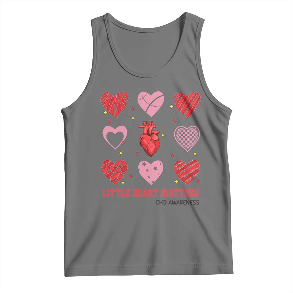 Congenital Heart Disease CHD Awareness Tank Top Little Heart Matters TS11 Black Heather Print Your Wear